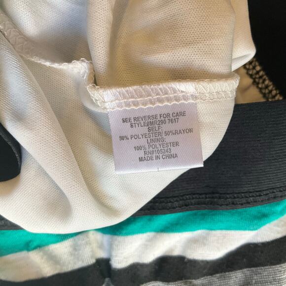 WallpapHER Women Maxi Skirt size M Stretchy Casual Stripes Green & Black - Picture 6 of 8